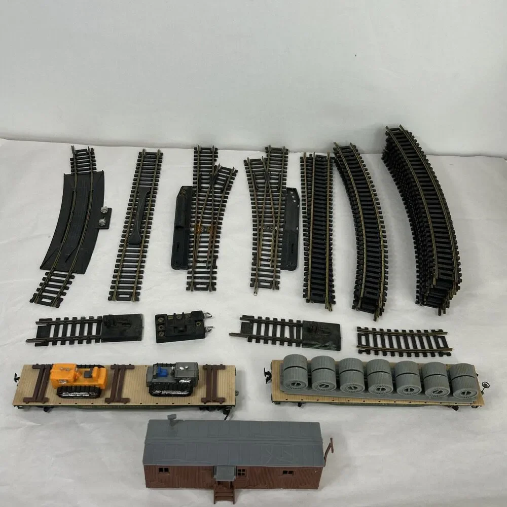 Tyco HO Train Tracks Lot Snap Turnout Switch Rerailer Curve Plasticville Tractor